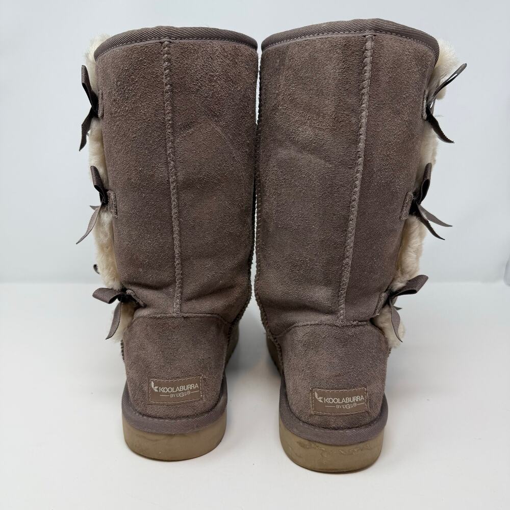Koolaburra by Ugg Boots Women's 10 Brown Victoria Tall Boots Ribbon Bows EUC - Picture 7 of 11